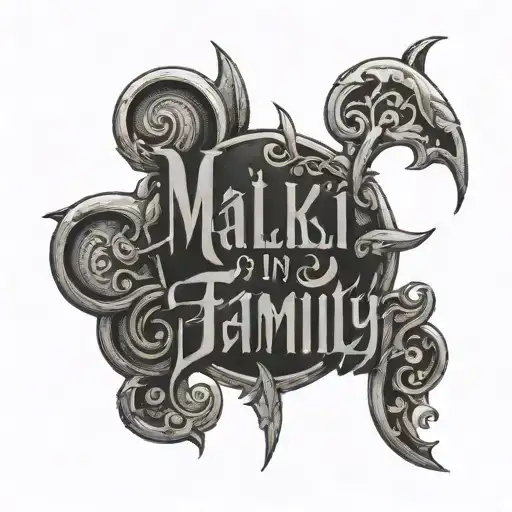 Maleki In Old English And It Says Family Upside Down