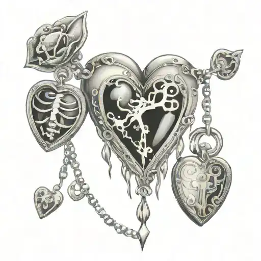 Skul And Heart Shaped Locket