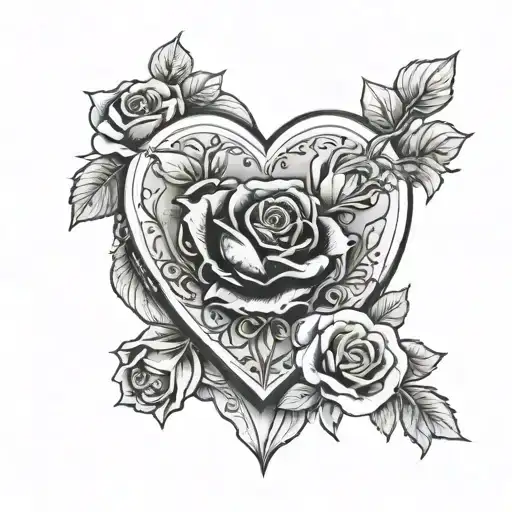 Heart Shaped Locket Surrounded With Roses