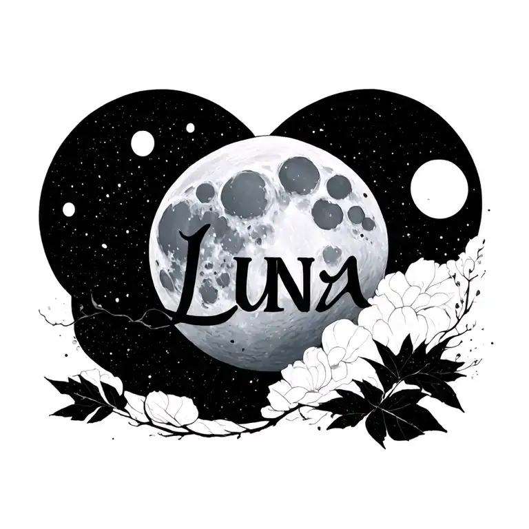The Name Luna With A Moon Phases