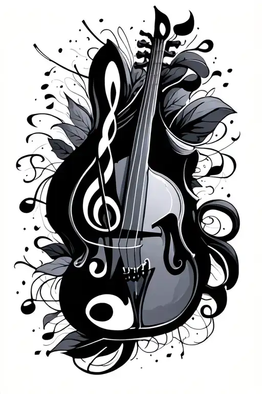 Musical Page And Notes Floating