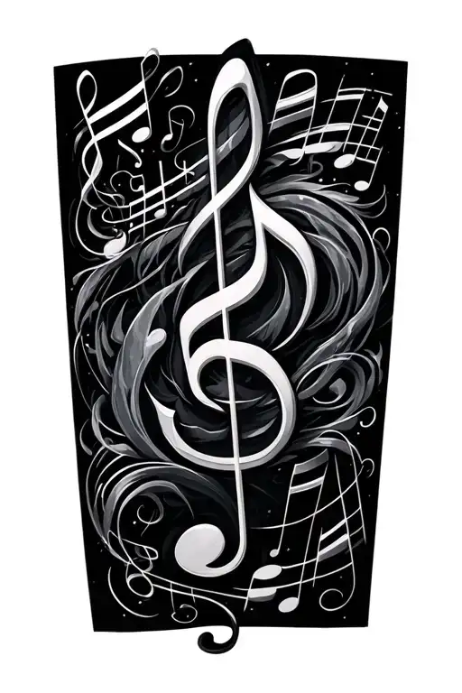 Musical Page And Notes Floating