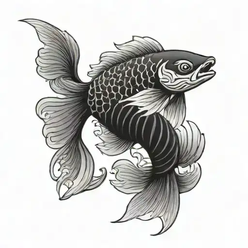 Japanese Koinobori Black And White Wind Decoration Paper