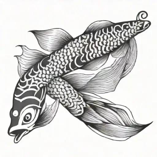 Japanese Koinobori Black And White Wind Decoration Paper With Strings Realistic