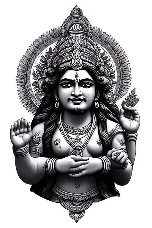 Small Vertical Design Related To Lord Lakshmi Narasimha