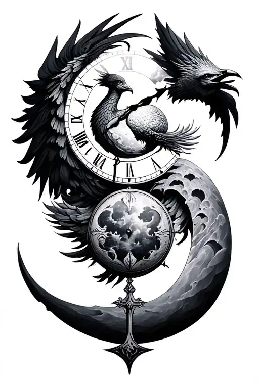Cross Phoenix Triple Moon Sand Clock