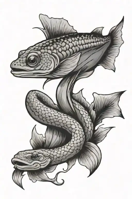 Eel On A Hook With Its Head Cut Off