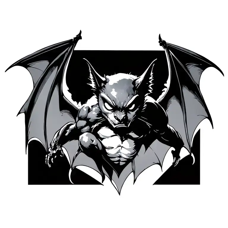 Bat Swooping In At An Angle