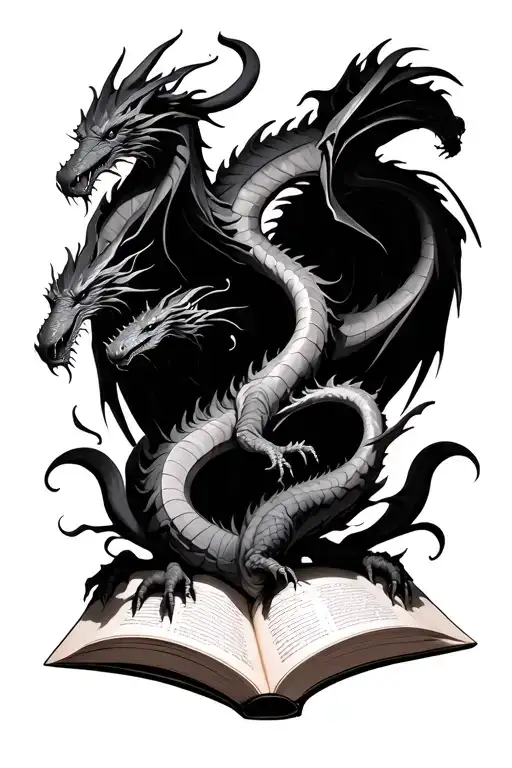 Open Book With Multiple Dragons Flying Out Of The Pages