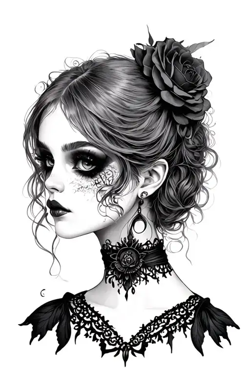 Collarbone Goth Emo Feminine