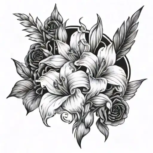 3 Pawprints Roses Gladiolus Flower Bouquet