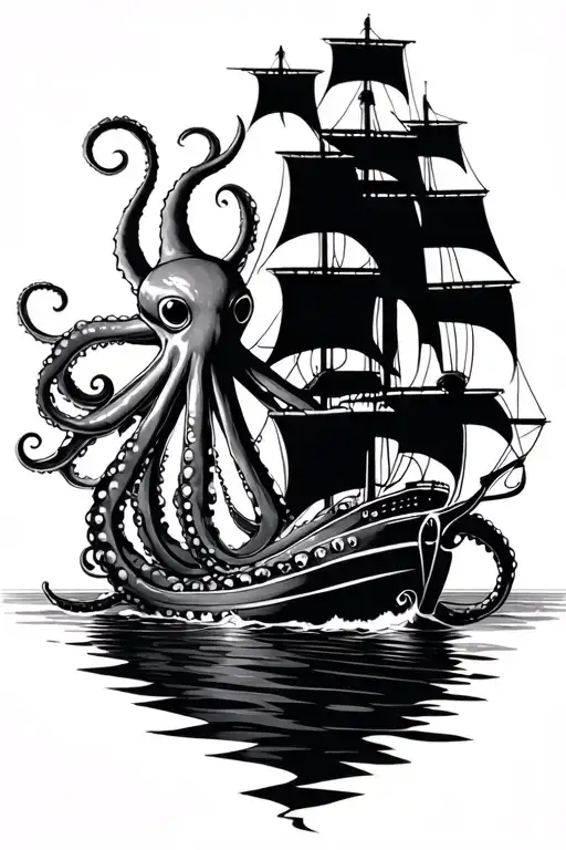 Octopus And Sailboat