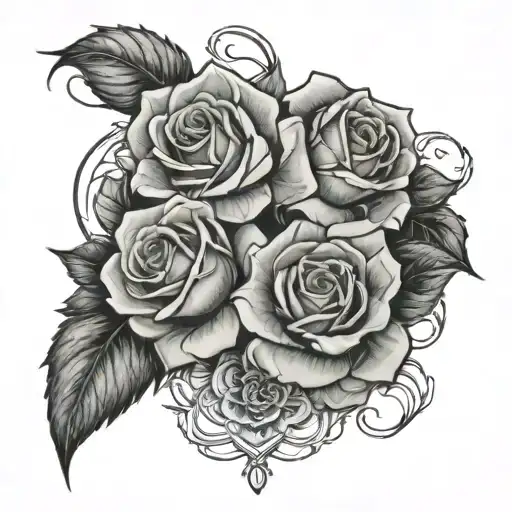 Pawprints And Roses Intertwined