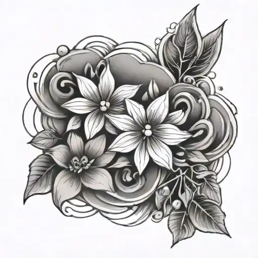 Pawprints And Flowers