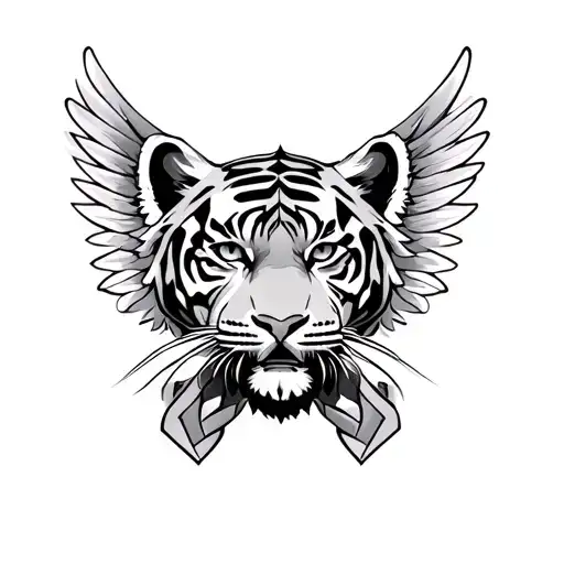 I Want The Face Of A Tiger On My Neck With The 2 Legs Grabbing The Wings Of A Chest Diamond