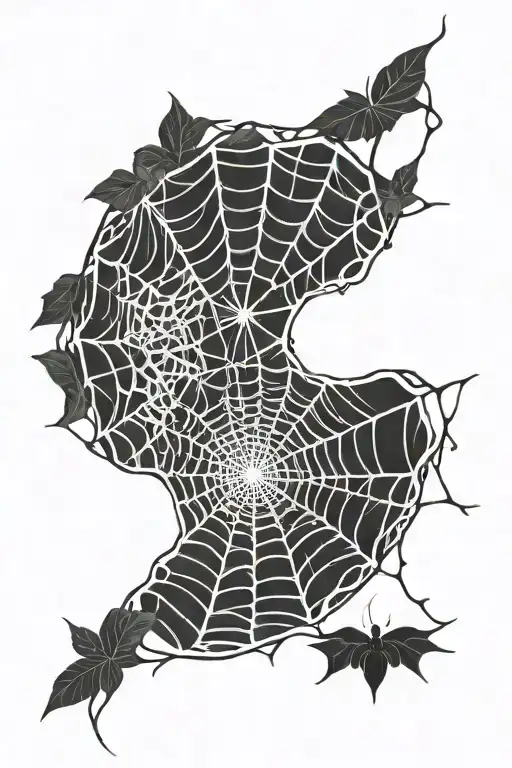 Vines In A Spider Web Pattern With Lots Of Space