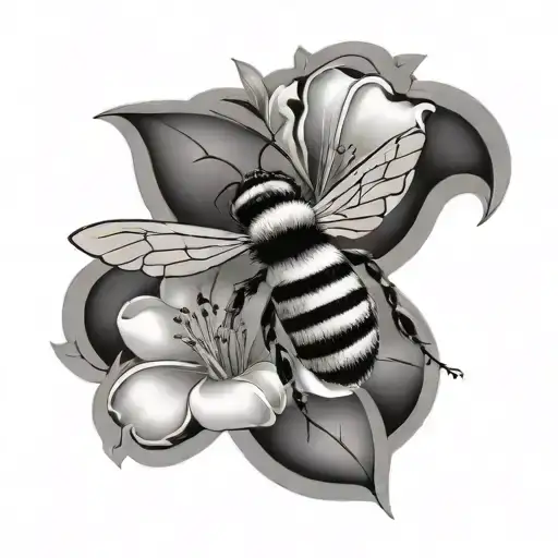 Flowers And Tribal Bumblebee