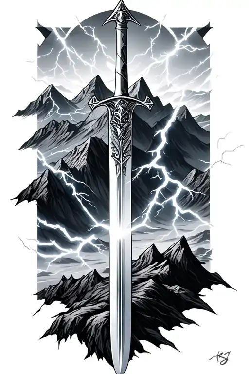 Sword Lightning Mountains