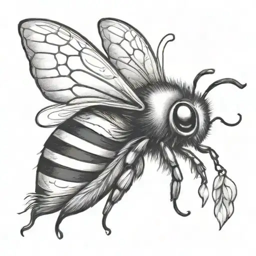 Cute Bumblebee Tracing Heart