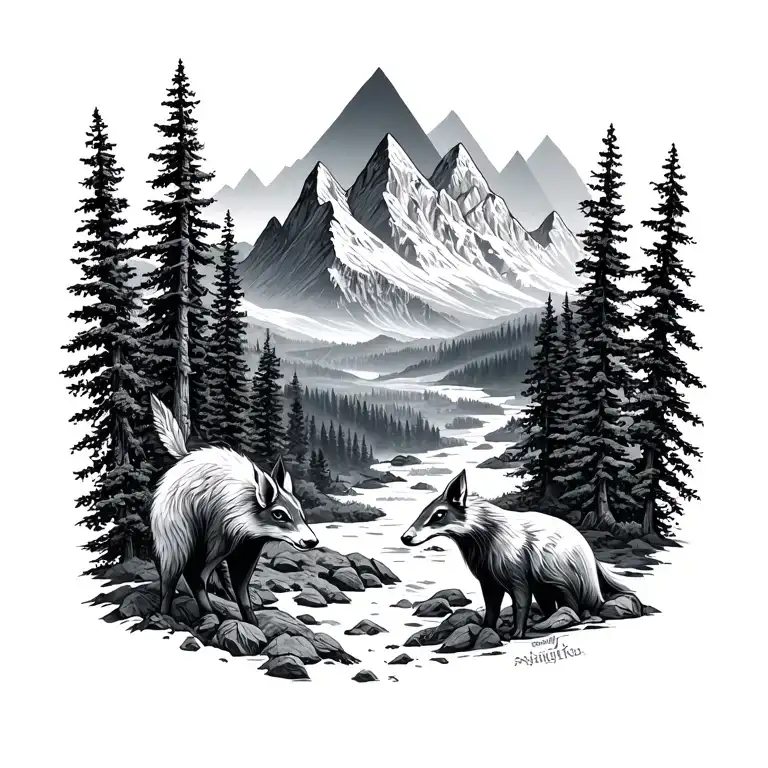 Mountains And Woodland Creatures