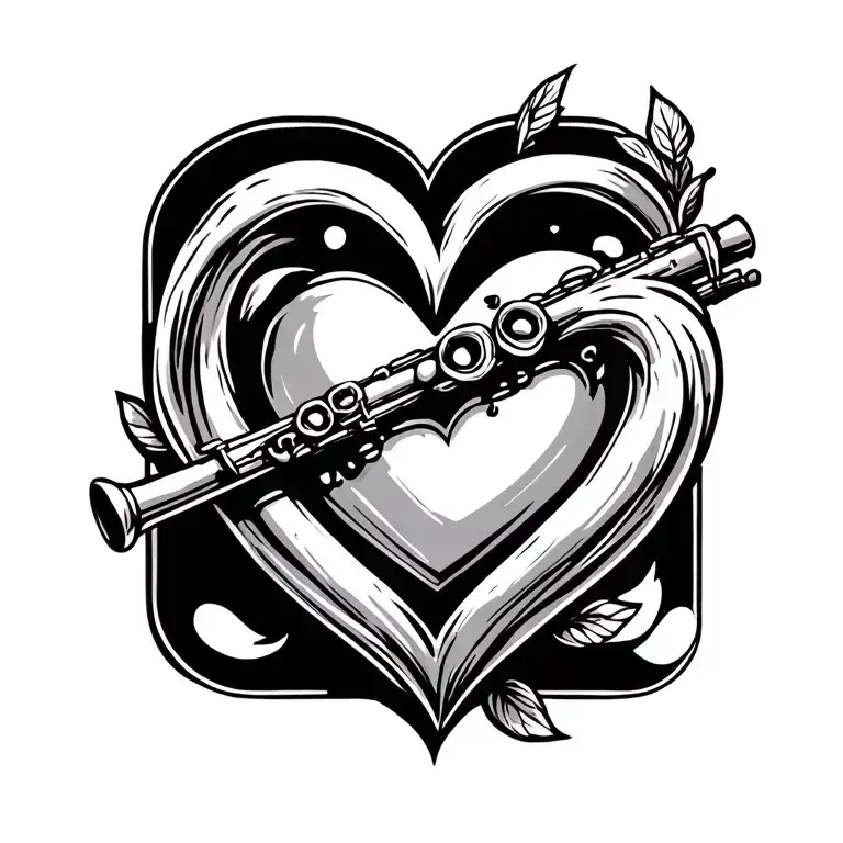 Flute With Heart And Grade
