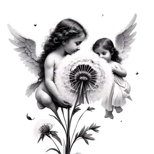 Dandelion With Baby Angels