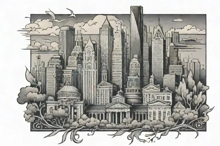 Philly Skyline In The Number 215