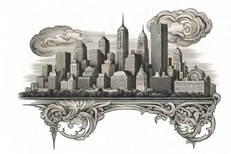 Philly Skyline In The Number 215 Carved