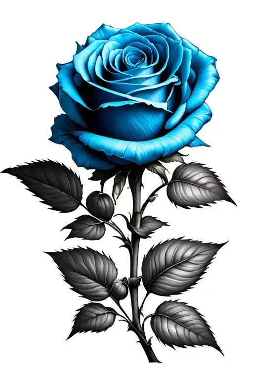 Blue Rose Mila As Stem Wrapped