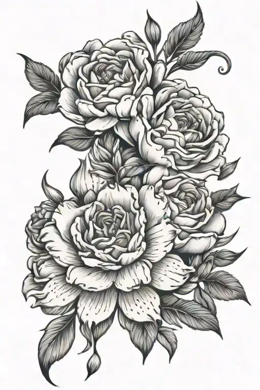 Roses Tiger Lily Peonie Flowers