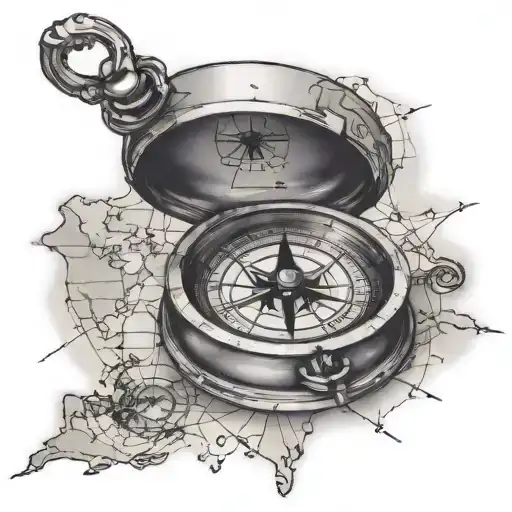 Map Of Workd Wiht Compass On It