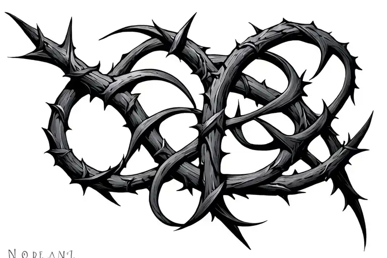 Norse Runes With Thorns Intertwined