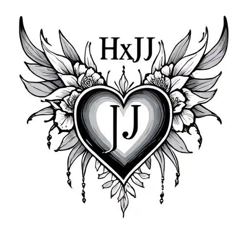 Hjxj Initials With Heart