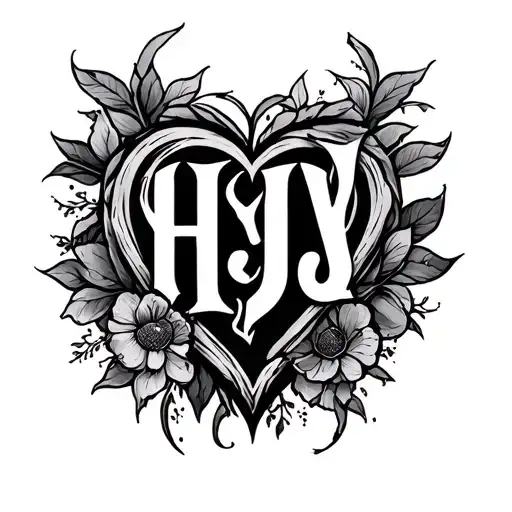 Hjxj Initials With Heart At The End