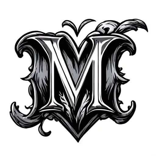 Capital M With A Heart Shape