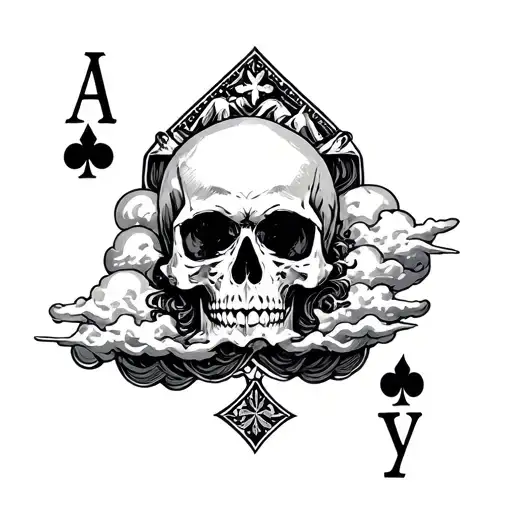 Momento Mori With Clouds As Witnesses And Ace Of Spades Tatoo Memento Mori In Words