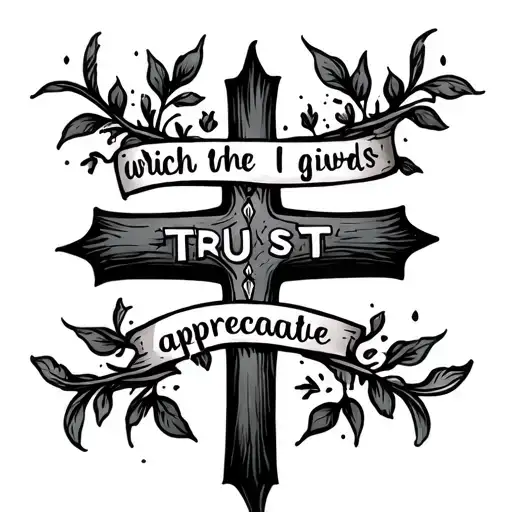 Cross With Which I Contain The Words I Give Up I Appreciate I Trust