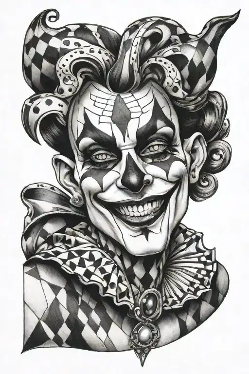 Harlequin With A Grin