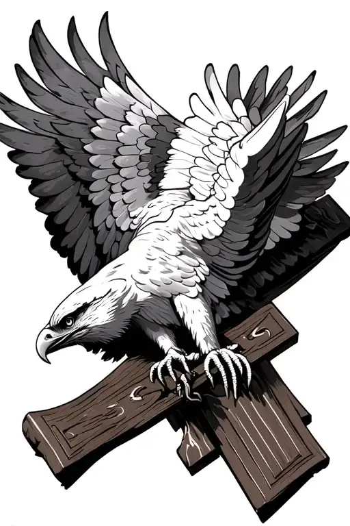 Eagle Perched On A Cross