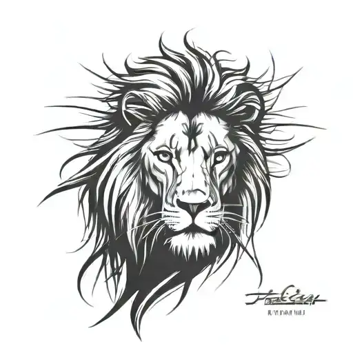 Minimalist Lion Face