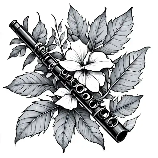 Flute And Leaves