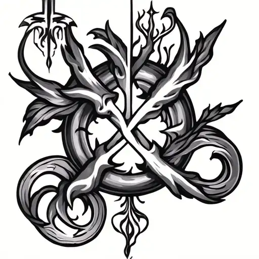 Create A Tattoo That Fuses Addiction Recovery Symbols With Mystical Art Spells In Black-grey Style