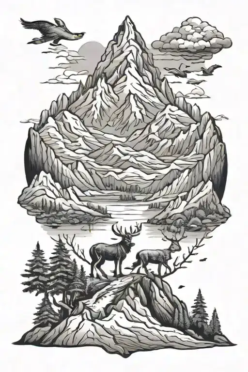 Mountains With Animals