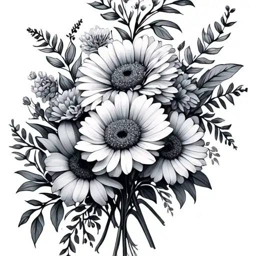 May June March August And October Birth Flower Bouquet