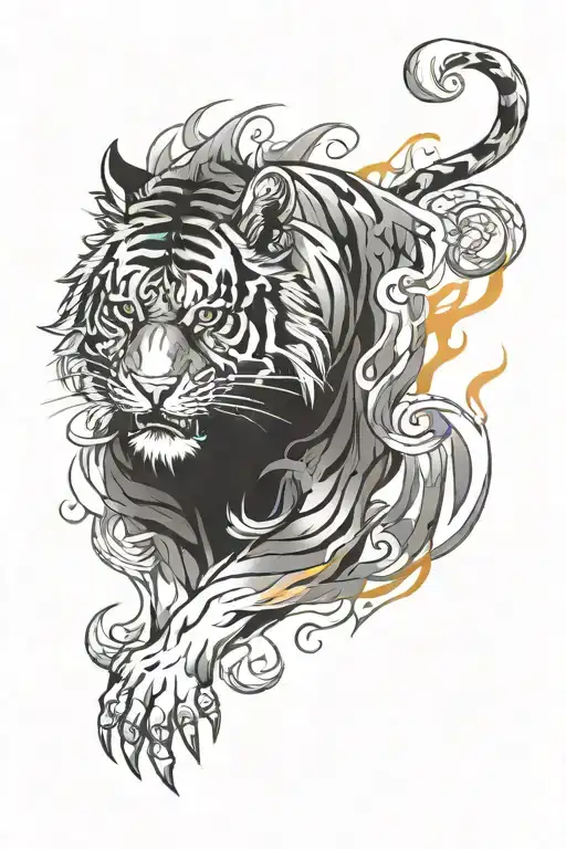 Flaming Tiger Surrounded