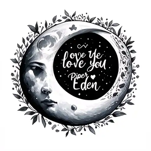 Love You To The Moon Design With The Names Piper And Eden Incorporated