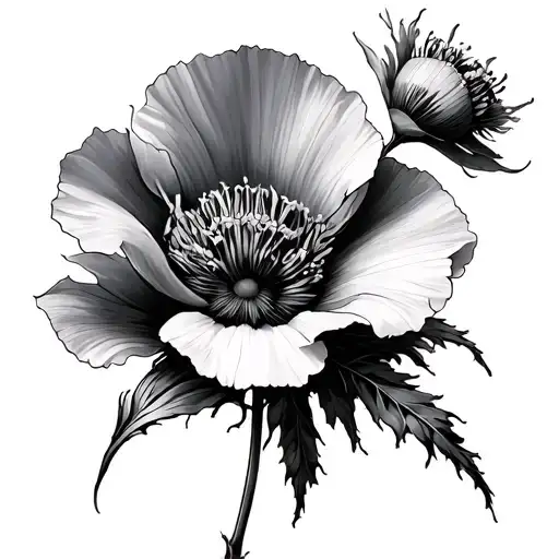 Willow And Poppy Flower
