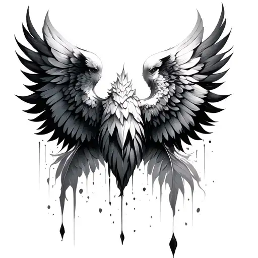 Wings That Are Flying And Losing Feathers