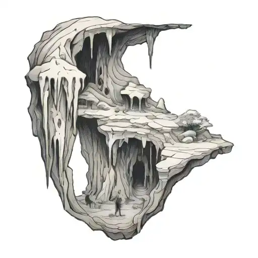 Nature Cave Entrance With Stalagmite And Slatalgite