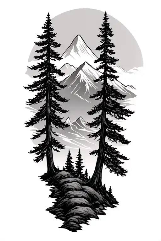 Landscape Mountains Trees